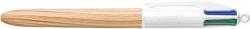 BIC Golyóstoll, 0, 32 mm, nyomógombos, négyszínű, BIC "4 Colours Wood Effect (BC508964) - pritone