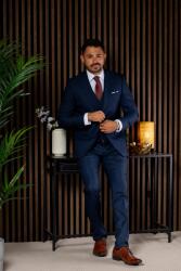 Elite Fashion Sötétkék háromrészes slim Öltöny - elitedivat - 153 990 Ft