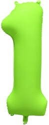 Amscan 1-es születésnapi szám fólia lufi - Neon zöld 86 cm
