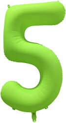 Amscan 5-ös születésnapi szám fólia lufi - Neon zöld 86 cm