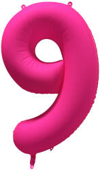 Amscan 9-es születésnapi szám fólia lufi - Neon rózsaszín 86 cm