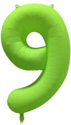 Amscan 9-es születésnapi szám fólia lufi - Neon zöld 86 cm