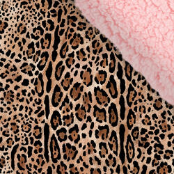 Takoy Țesătură softshell de iarnă, imitație lână de oaie baby pink premium 20000 /10000 leopard