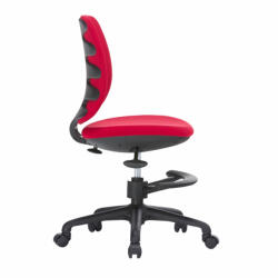 RFG Детски стол RFG Candy Foot Black, дамаска, червена седалка, червена облегалка