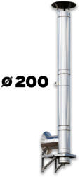 Jeremias Kit complet cos fum FI200, 4.9ML, Jeremias DW-Eco 2.0 din inox, racord la 90GR, cu palarie