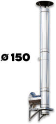 Jeremias Kit complet cos fum FI150, 3.9ML, Jeremias DW-Eco 2.0 din inox, racord la 90GR, cu palarie - esemineu - 3 242,00 RON