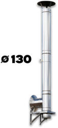 Jeremias Kit complet cos fum, 3.9ML, FI130, Jeremias DW-Eco 2.0 din inox, racord la 90GR, cu palarie