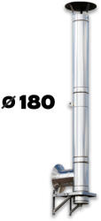 Jeremias Kit complet cos fum FI180, 5.8ML, Jeremias DW-Eco 2.0 din inox, racord la 90GR, cu palarie