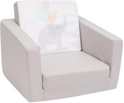 NEW BABY Fotoliu extensibil pentru copii New Baby Elephant gri