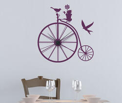 4 Decor Sticker Ceas de Perete Bicicleta retro
