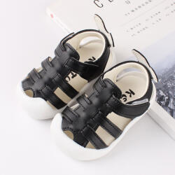 Superbebeshoes Sandalute negre cu urechiuse la spate