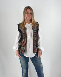 Magazin Traditional Vesta brodata cu model traditional Leona