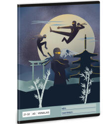 Ars Una Ninjas in the Dark A/5 4-8. osztályos 32 lapos vonalas füzet (53624574)