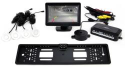 AMiO Tolatóradar 4 Darab Fehér 22 mm-es Szenzorral, 4.3" Tft Monitorral + Rendszám