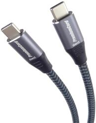 PremiumCord USB-C Apa - USB-C Apa Adat- és Töltőkábel 1m 100W - Szürke
