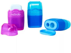 Nebulo 2 lyukú tartályos hegyező radírral (R+HKT-1)