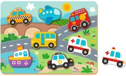 2Kids Toys Shape Puzzles interaktív formaberakó játék Traffic 12m+ 8 db