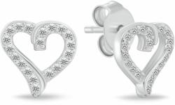 Brilio Silver Gyengéd ezüst szív fülbevaló cirkónium kövekkel Szív EA100W