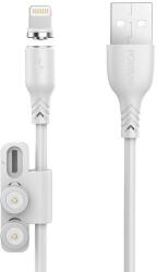 FONENG Mágneses kábel Foneng X62 3in1 USB-USB-C / Lightning / Micro USB, 2, 4A, 1m (fehér) (X623in1/White)