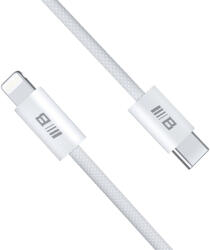 BLUEO - Adatkábel - Type-C Lightning csatlakozóval, Gyors töltés, Fonott, 1, 2m - Fehér