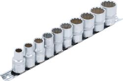 BGS technic Dugókulcs készlet, 12-szögű, 12.5mm (1/2") négyszög meghajtású, col méretek, 10db (BGS-9114)