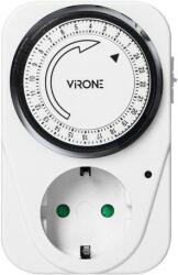 ORNO Priza programabila mecanic VIRONE MT-1(GS), schuko, 230V, 16A, 3500W, IP20, alb (MT-1(GS))