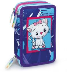 Lebez Penar echipat - Colectia Puppies cu 3 fermoare (18 markere si 18 creioane colorate) - 13 x 20 x 6.5 cm (81557) Penar