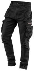 NEO TOOLS 81-233-XL Farmer munkanadrág 5 zsebes, fekete, 98% pamut 2% elasztán, térderősítés XL (81-233-XL)