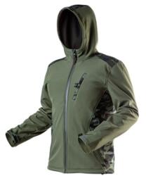 NEO TOOLS 81-553-M softshell, víz- és szélálló munkadzseki, terepmintás/olíva vízállóság: 5000mm, lélegző: 3000mpv KIFUTÓ (81-553-M)