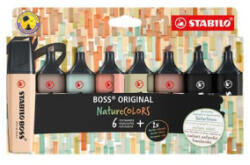 STABILO Szövegkiemelő készlet, 2-5 mm, 'BOSS original NatureColors', 6 különböző szín + 2 fekete (TS70821) (TS70821)