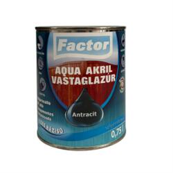 Festék Bázis Factor aqua vastaglazúr sf. antracit 0, 75 L (974)