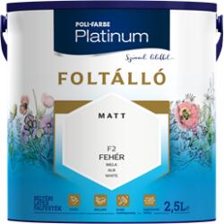 POLI FARBE Platinum Foltálló falfesték Fehér F2 2, 5 L (1010107011)