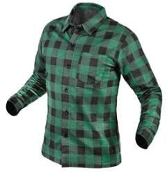 NEO TOOLS 81-546-S Flanel ing, zöld-fekete, S (81-546-S)