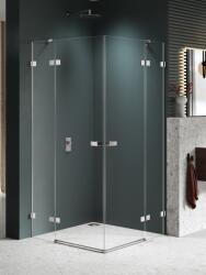 NEW TRENDY Avexa Nickel Brushed cabină de duș 110x100 cm dreptunghiular nichel periat/sticlă transparentă EXK-8544 (EXK8544)