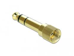Delock Convertor 6, 35 mm stereo masculin la 3, 5 mm stereo feminin 3 poli metalic, cu șurub (66390)