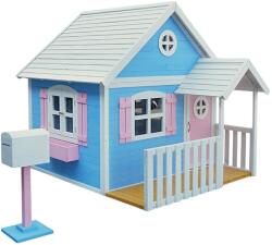  Nagy méretű, verandás fa gyerek házikó GINGER HOME, 194x229x210 cm - szabadtéri játékhoz és szórakozáshoz