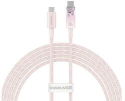 Baseus Explorer Type-C - Type-C adatkábel - Cipőfűző, Rózsaszín (P10319703411-00 PINK)