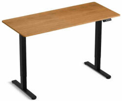 LVN System Elektromosan Állítható Magasságú Íróasztal Ülő-/állómunkához - 140x60 cm, Fekete, Tölgy