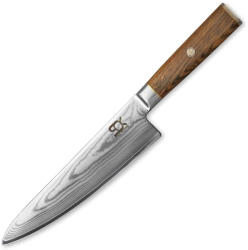 Dellinger Szakácskés COCOBOLO LÉ WHITE DAMASCUS 21 cm, barna, Dellinger (DNGRDCKBJCH8)