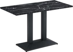 TEMPO KONDELA Bisztró asztal, fekete márvány/fekete, 120x60 cm, RINALDO TYP 2 - kondela