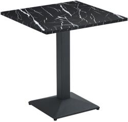 TEMPO KONDELA Bisztró asztal, fekete márvány/fekete, 70x70 cm, RINALDO TYP 1