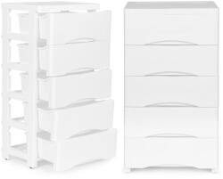 Multistore Raft pe roți 5 rafturi Alb (PJJCBS0024-05B) Raft