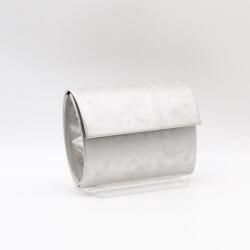 Kalet ezüst márványos egyenes ráhajtós női rostbőr alkalmi táska