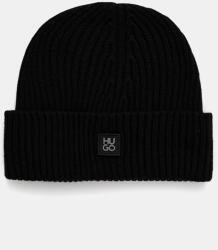 HUGO gyapjú sapka vékony, fekete, gyapjú, 50527250 - fekete Univerzális méret