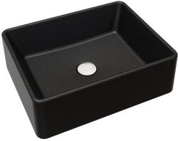 Brado KLARA pultra építhető gránit mosdókagyló fekete-szemcsés színben, beépíthető