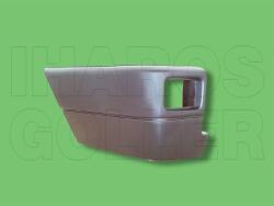 VW T4 1990-1995 Caravelle/Multivan - Hátsó lökh. sarok bal, fekete (prizma lyukkal)