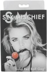 Sex&Mischief S&M - szilikon szájpecek, műbőr pánttal (piros) - sexshopcenter