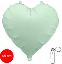 PartyDeco S. r. o Fólia lufi, szív, 45 cm, halvány zöld