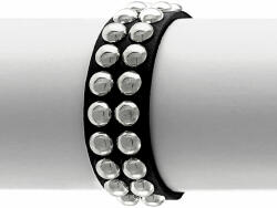 Leather & Steel Fashion brățară BLACK SNAKE ROUND RIVETS 2 ROWS - LSF1 89