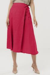Shopika Fusta midi in stil petrecut din in, fucsia Talie unica